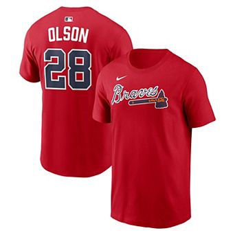 Men's Nike Matt Olson Red Atlanta Braves Home Name & Number T-Shirt