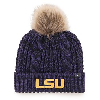 Men's '47 Purple LSU Tigers Meeko Cuffed Knit Hat with Pom