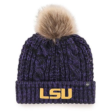 Men's '47 Purple LSU Tigers Meeko Cuffed Knit Hat with Pom