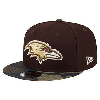 Men's New Era Dark Brown Baltimore Ravens Burnt Wood Camo 9FIFTY Snapback Hat