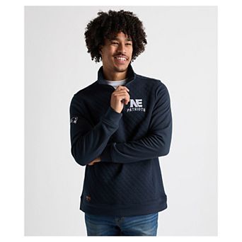 Men's Charles River x New England Patriots Navy Franconia Quilted Quarter-Zip Sweatshirt