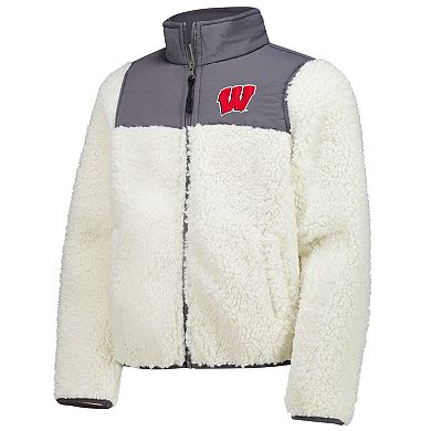 Youth Garb Charcoal Wisconsin Badgers Teddy Sherpa Jacket