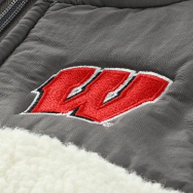 Youth Garb Charcoal Wisconsin Badgers Teddy Sherpa Jacket