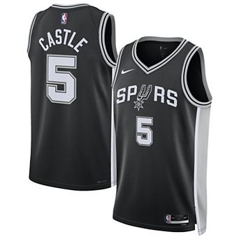 Unisex Nike Stephon Castle Black San Antonio Spurs Swingman Jersey - Icon Edition