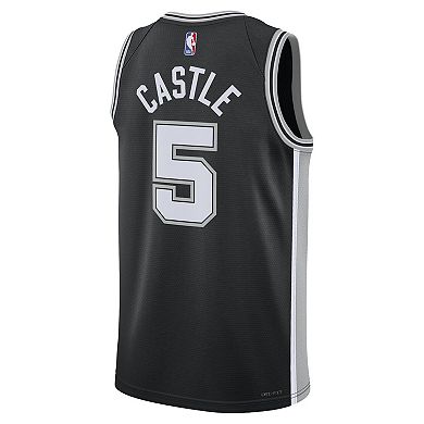 Unisex Nike Stephon Castle Black San Antonio Spurs Swingman Jersey - Icon Edition