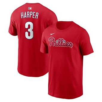 Men's Nike Bryce Harper Red Philadelphia Phillies Name & Number T-Shirt