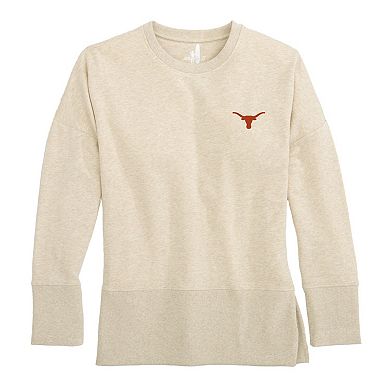 Women's johnnie-O Oatmeal Texas Longhorns Brittany Tri-Blend Sweatshirt