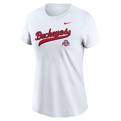 Women's Nike White Ohio State Buckeyes Local Script T-Shirt