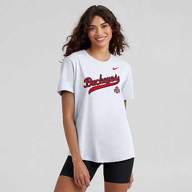 Women's Nike White Ohio State Buckeyes Local Script T-Shirt