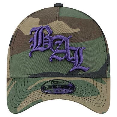 Men's New Era Camo Baltimore Ravens Mystic Camo A-Frame 9FORTY Adjustable Hat