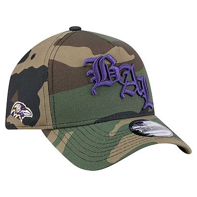 Men's New Era Camo Baltimore Ravens Mystic Camo A-Frame 9FORTY Adjustable Hat