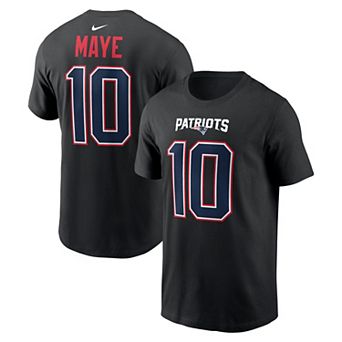 Men's Nike Drake Maye Black New England Patriots Carbon Name & Number T-Shirt