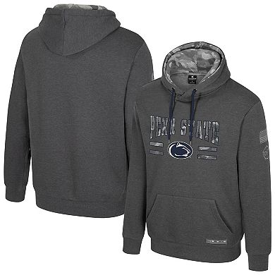 Men's Colosseum Heather Charcoal Penn State Nittany Lions Operation Hat Trick Squad Hoodie