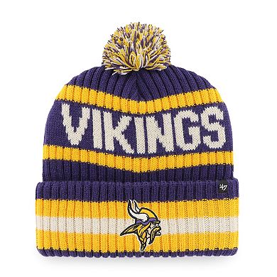 Men's '47 Purple Minnesota Vikings Bering Cuffed Knit Hat with Pom