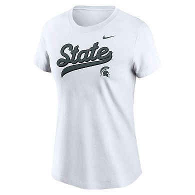 Women's Nike White Michigan State Spartans Local Script T-Shirt