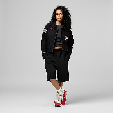 Women's Mitchell & Ness Black Philadelphia 76ers Full-Zip Mechanic Jacket