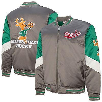 Men's Mitchell & Ness Gray Milwaukee Bucks Throw It Back