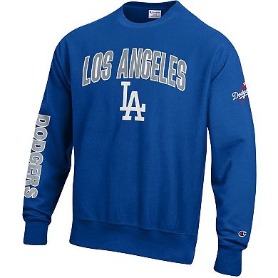 Men's Champion Royal Los Angeles Dodgers Reverse Weave Chenille Sweatshirt