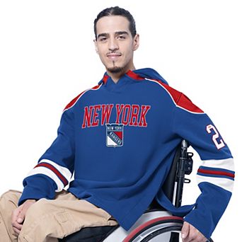 Men's G-III Sports by Carl Banks Royal New York Rangers Adaptive Wear Lord Stanley Hooded Long Sleeve Sweatshirt