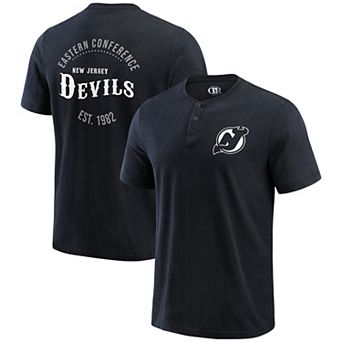 Men's Darius Rucker Collection by Fanatics Black New Jersey Devils Fanatics Fest Washed Henley T-Shirt
