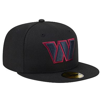 Men's New Era Black Washington Commanders Color Pop 59FIFTY Fitted Hat