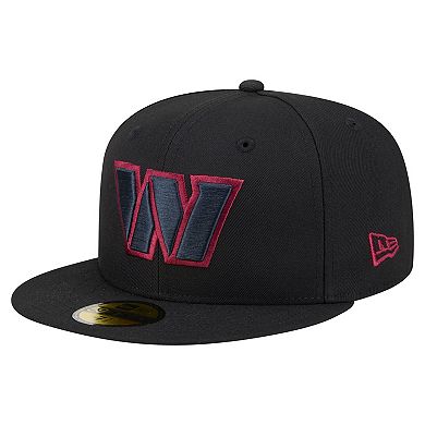 Men's New Era Black Washington Commanders Color Pop 59FIFTY Fitted Hat