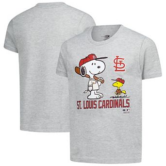 Youth Heather Gray St. Louis Cardinals Peanuts Snoopy T-Shirt
