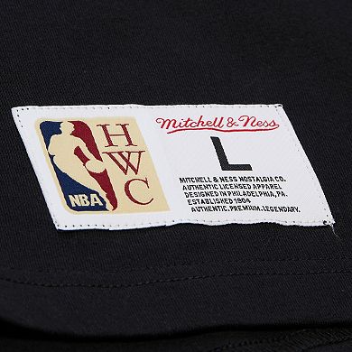 Men's Mitchell & Ness Black Cleveland Cavaliers Hardwood Classics Throw It Back Premium T-Shirt