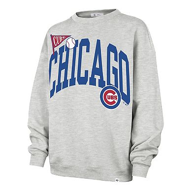Women's '47 Gray Chicago Cubs Arched Icon Oversized Sweatshirt