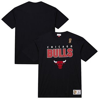 Men's Mitchell & Ness Black Chicago Bulls Hardwood Classics Throw It Back Premium T-Shirt