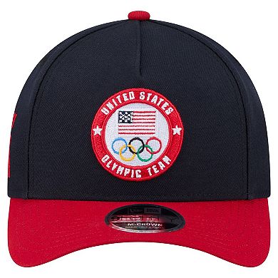 Men's New Era Navy/Red Team USA 9FORTY M-Crown A-Frame Adjustable Hat