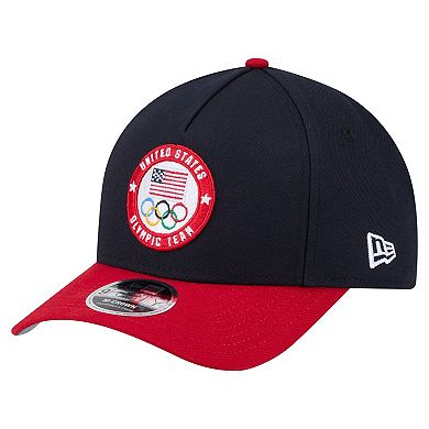 Men's New Era Navy/Red Team USA 9FORTY M-Crown A-Frame Adjustable Hat