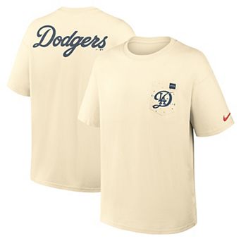 Men's Nike Cream Los Angeles Dodgers City Connect 2-Hit Max90 Pocket T-Shirt