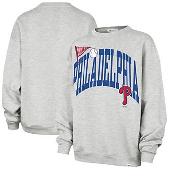 Women's '47 Gray Philadelphia Phillies Arched Icon Oversized Sweatshirt