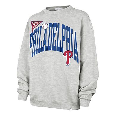 Women's '47 Gray Philadelphia Phillies Arched Icon Oversized Sweatshirt