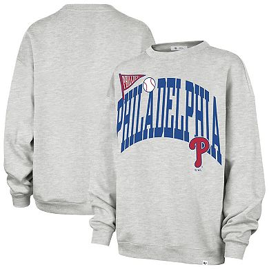 Women's '47 Gray Philadelphia Phillies Arched Icon Oversized Sweatshirt