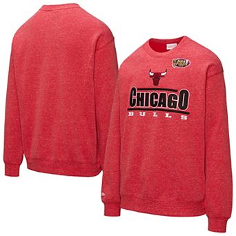 Men's Mitchell & Ness Red Chicago Bulls Throw It Back Fleece Sweatshirt