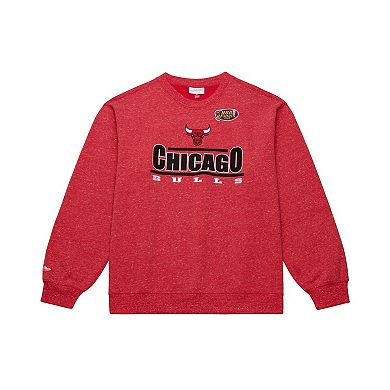 Men's Mitchell & Ness Red Chicago Bulls Throw It Back Fleece Sweatshirt