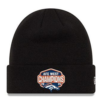 Men's New Era Black Denver Broncos 2025 AFC West Division Champions Cuffed Knit Hat
