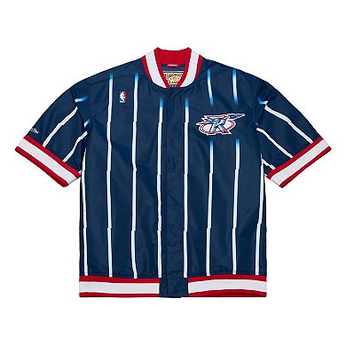 Men's Mitchell & Ness Navy Houston Rockets 1995/96 Authentic Warm Up Jacket