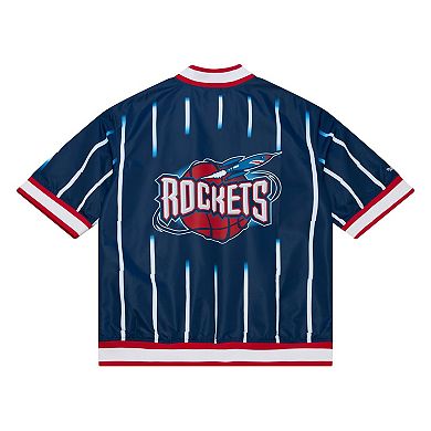 Men's Mitchell & Ness Navy Houston Rockets 1995/96 Authentic Warm Up Jacket