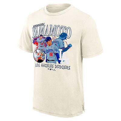 Men's Fanatics Yoshinobu Yamamoto Cream Los Angeles Dodgers