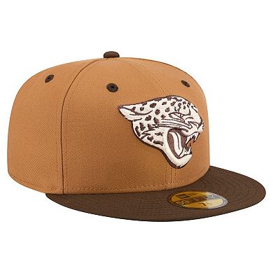 Men's New Era Light Brown/Dark Brown Jacksonville Jaguars Two-Tone Walnut 59FIFTY Fitted Hat