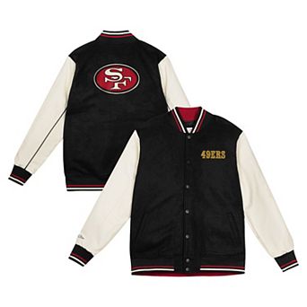 Youth Mitchell & Ness Black/Cream San Francisco 49ers Full-Snap Varsity Jacket