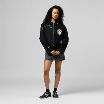 Women's Mitchell & Ness Black Boston Celtics Full-Zip Mechanic Jacket