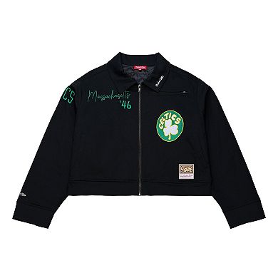 Women's Mitchell & Ness Black Boston Celtics Full-Zip Mechanic Jacket