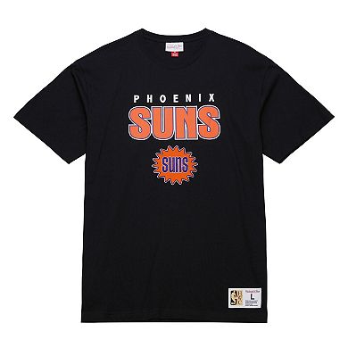 Men's Mitchell & Ness Black Phoenix Suns Hardwood Classics Throw It Back Premium T-Shirt