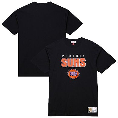 Men's Mitchell & Ness Black Phoenix Suns Hardwood Classics Throw It Back Premium T-Shirt