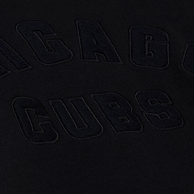 Men's Mitchell & Ness Black Chicago Cubs Phantom Fleece Crewneck Sweatshirt