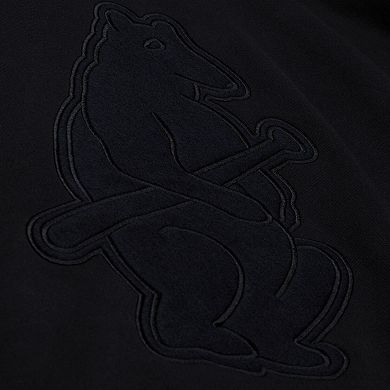 Men's Mitchell & Ness Black Chicago Cubs Phantom Fleece Crewneck Sweatshirt